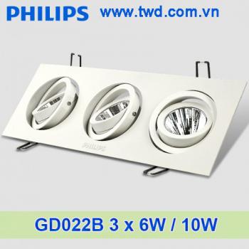 Đèn led downlight âm trần 3x6W10W