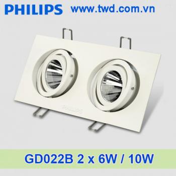 Đèn led âm trần Philips 2x6W10W